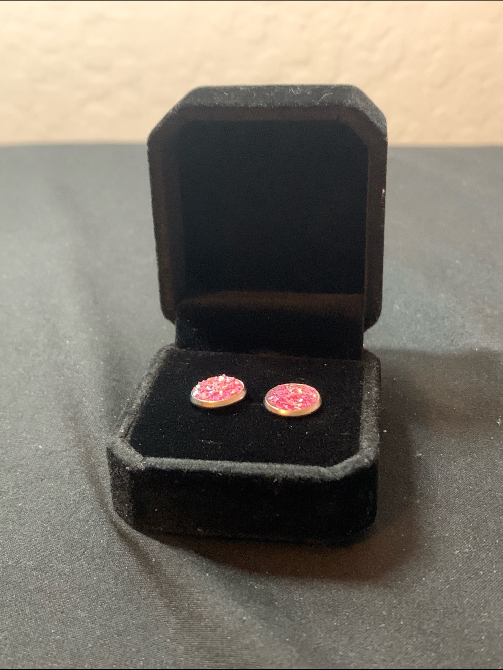 Pink Druzy Round Stud Earrings - Women Jewelry